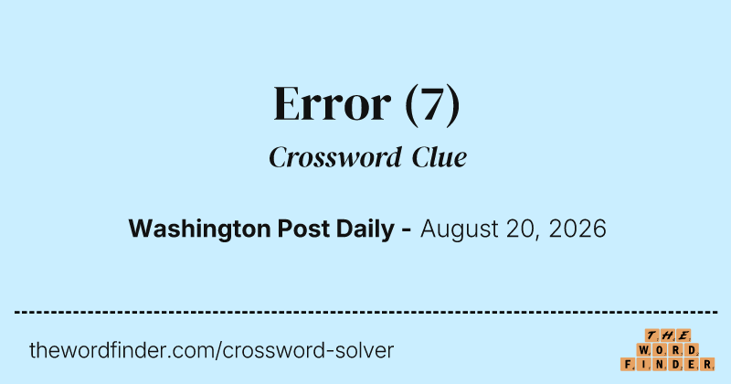 Error crossword clue image