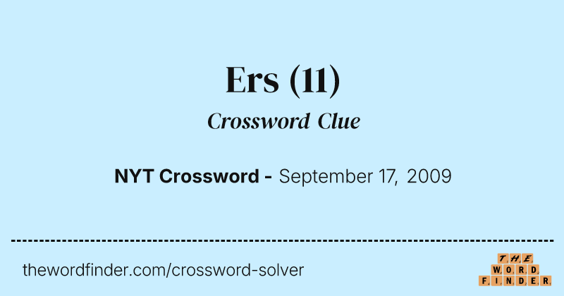 Ers crossword clue image