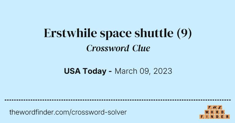 Erstwhile space shuttle crossword clue image