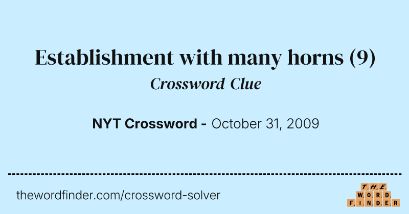 Establishment with many horns crossword clue image
