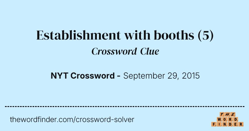 Establishment with booths crossword clue image