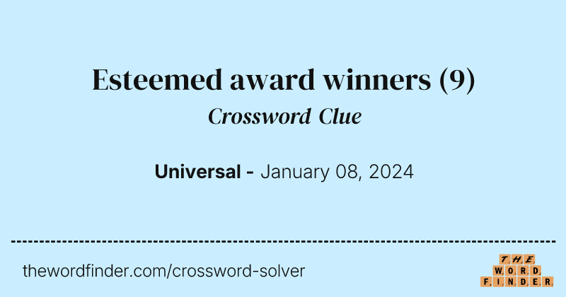 Esteemed award winners crossword clue image