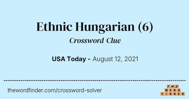 Ethnic Hungarian crossword clue image