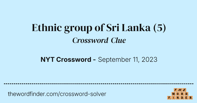 Ethnic group of Sri Lanka crossword clue image
