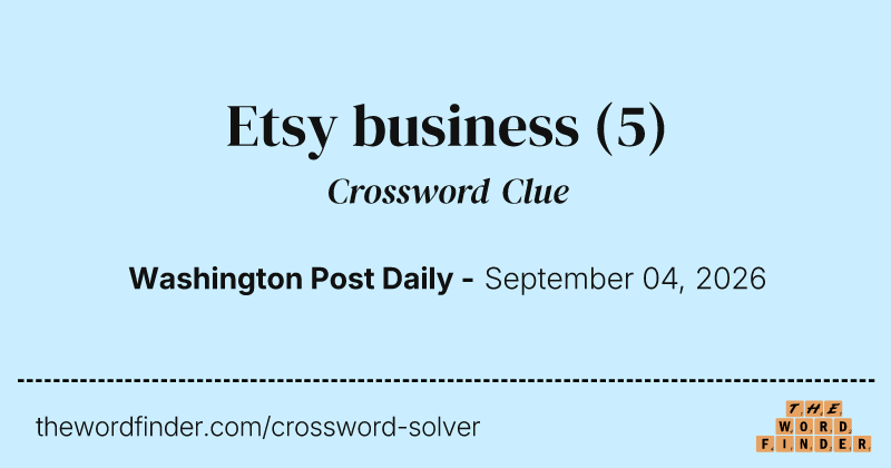 Etsy business crossword clue image