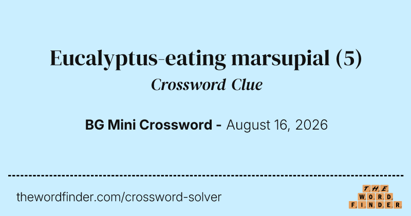 Eucalyptus-eating marsupial crossword clue image