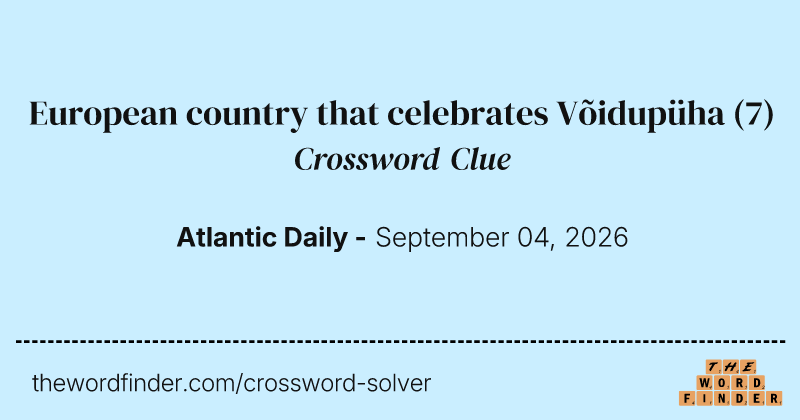 European country that celebrates Võidupüha crossword clue image