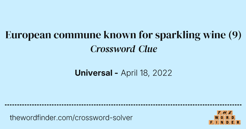 European commune known for sparkling wine crossword clue image