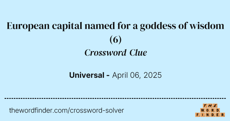 European capital named for a goddess of wisdom crossword clue image