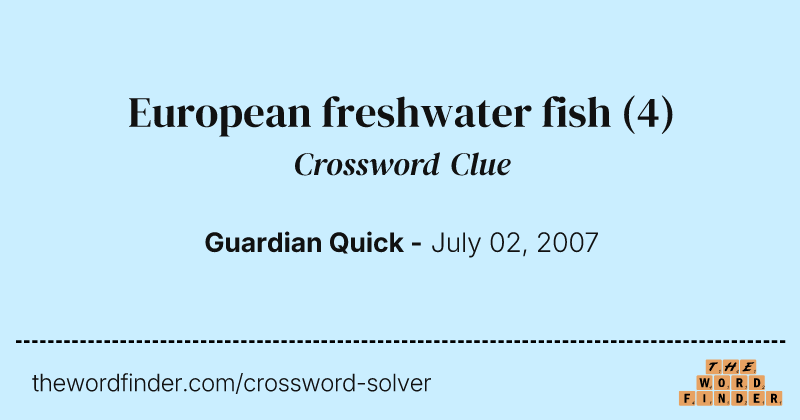 European freshwater fish crossword clue image