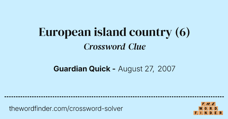 European island country crossword clue image