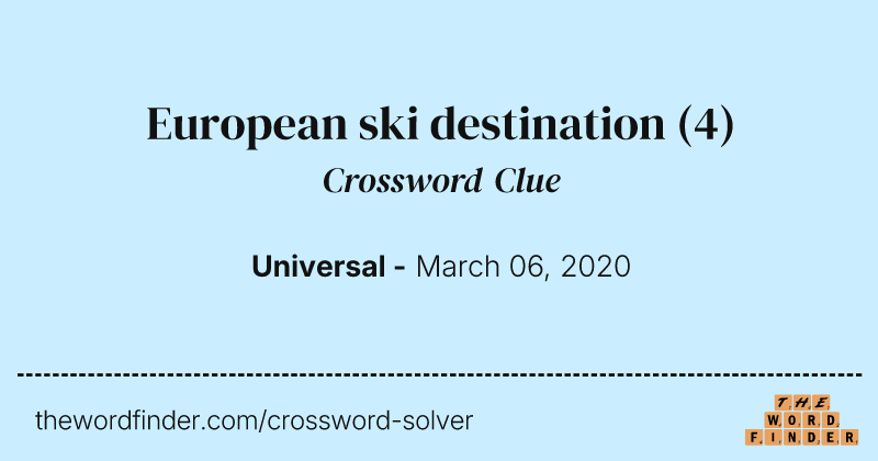 European ski destination crossword clue image