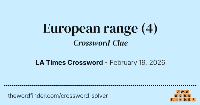 European range crossword clue image