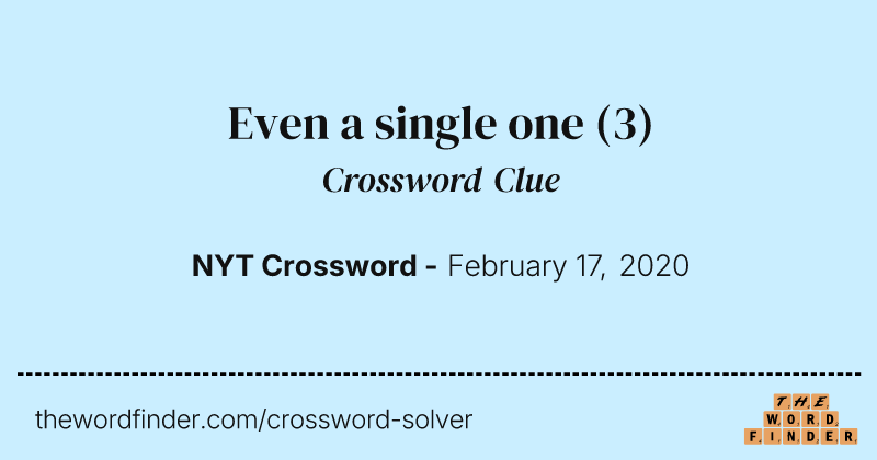 Even a single one crossword clue image