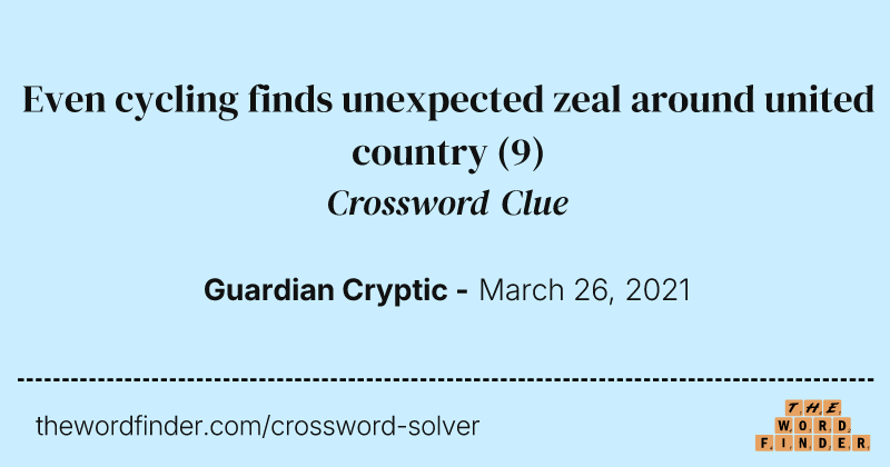 Even cycling finds unexpected zeal around united country crossword clue image