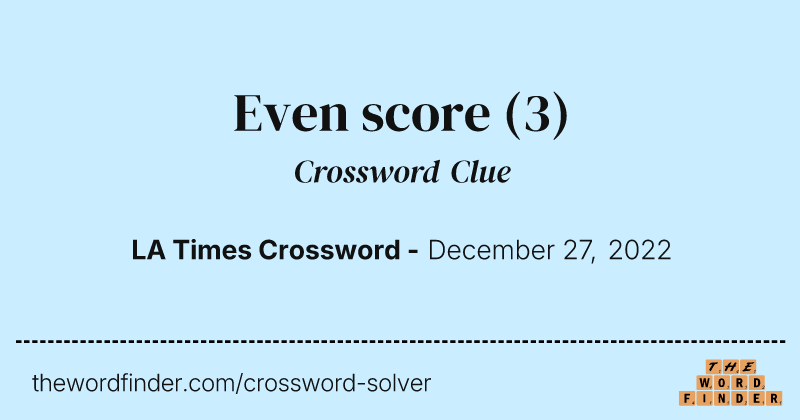 Even score crossword clue image