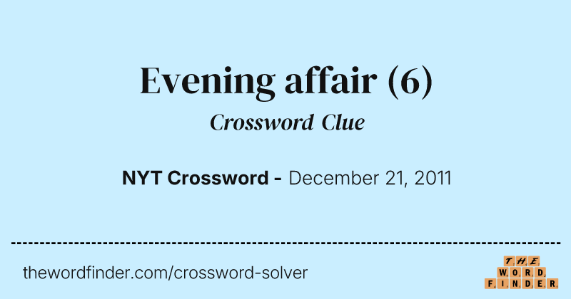 Evening affair crossword clue image