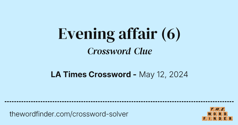 Evening affair crossword clue image