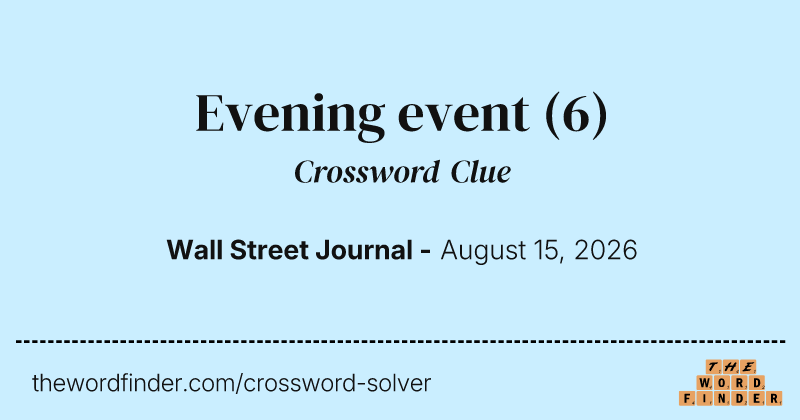 Evening event crossword clue image