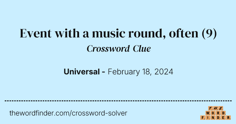 Event with a music round, often crossword clue image