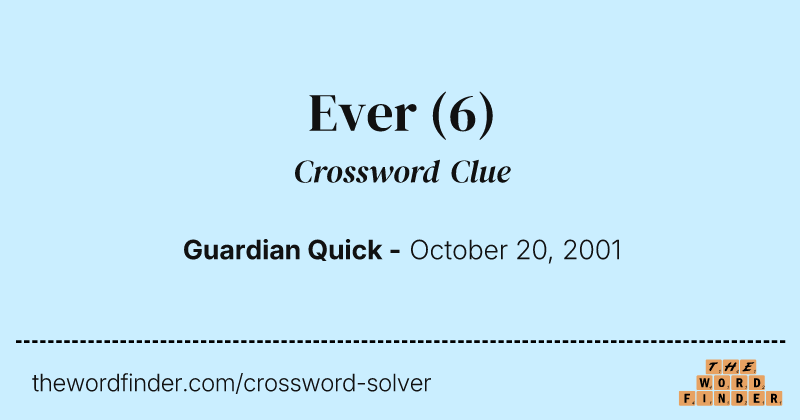 Ever crossword clue image