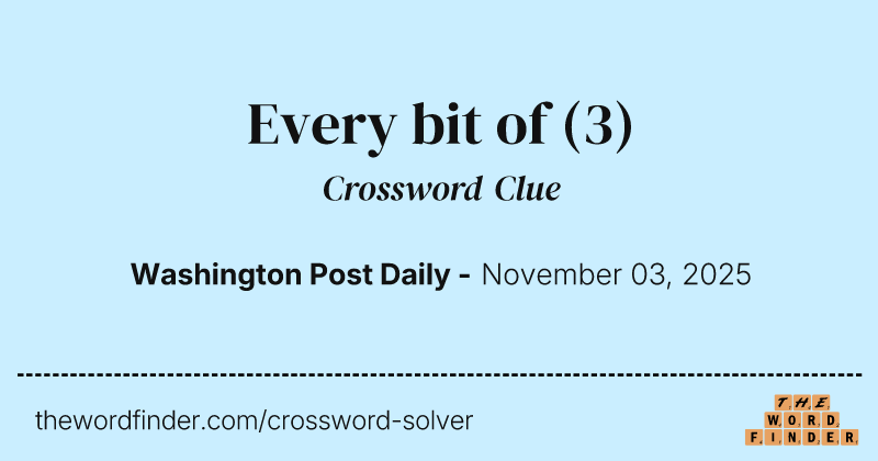 Every bit of crossword clue image