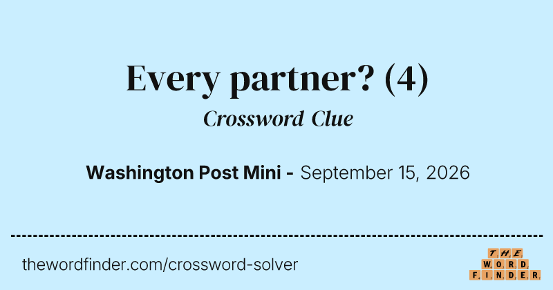 Every partner? crossword clue image