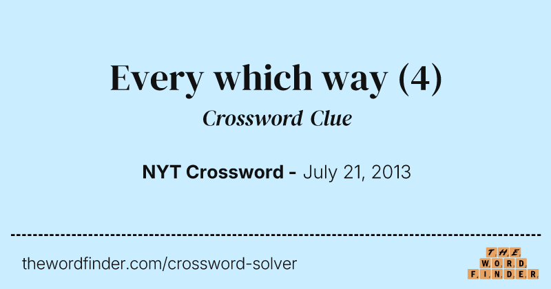 Every which way crossword clue image