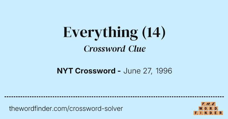Everything crossword clue image