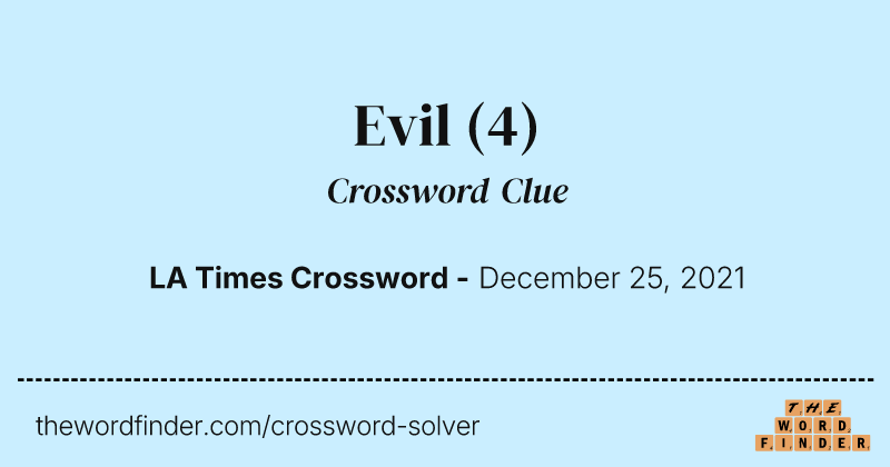 Evil crossword clue image