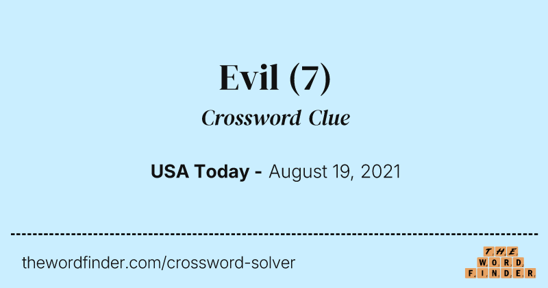 Evil crossword clue image