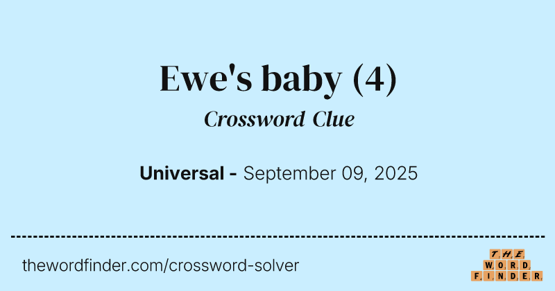 Ewe's baby crossword clue image
