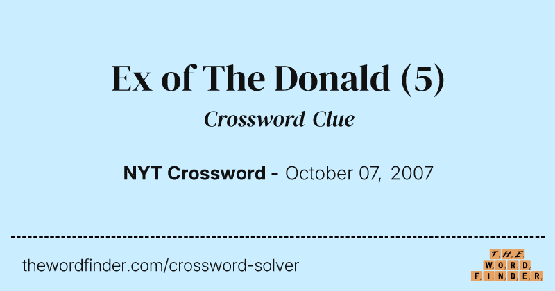 Ex of The Donald crossword clue image