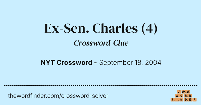 Ex-Sen. Charles crossword clue image