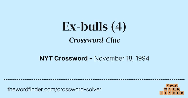 Ex-bulls crossword clue image
