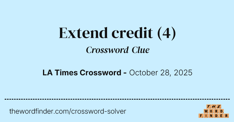 Extend credit crossword clue image