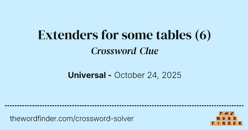 Extenders for some tables crossword clue image