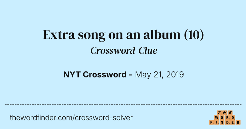 Extra song on an album crossword clue image