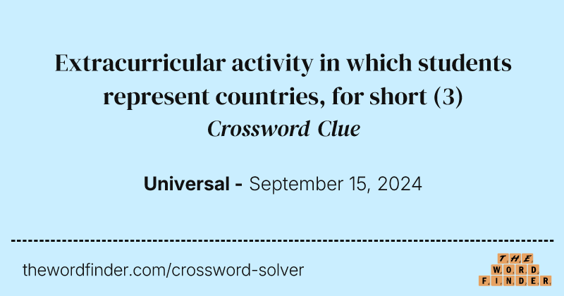 Extracurricular activity in which students represent countries, for short crossword clue image