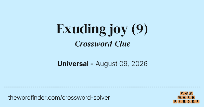 Exuding joy crossword clue image