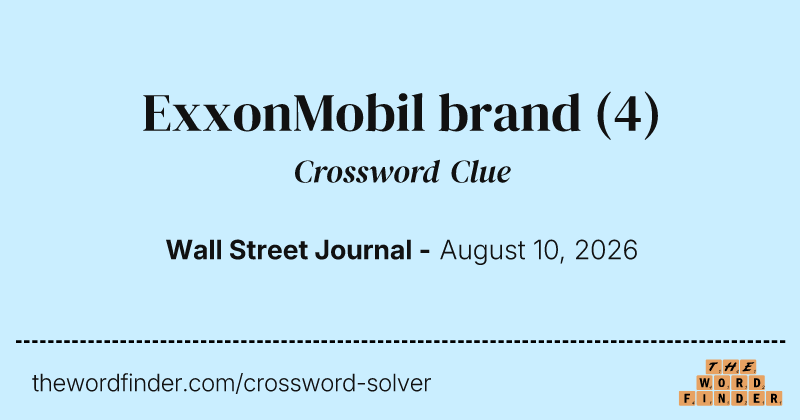 ExxonMobil brand crossword clue image