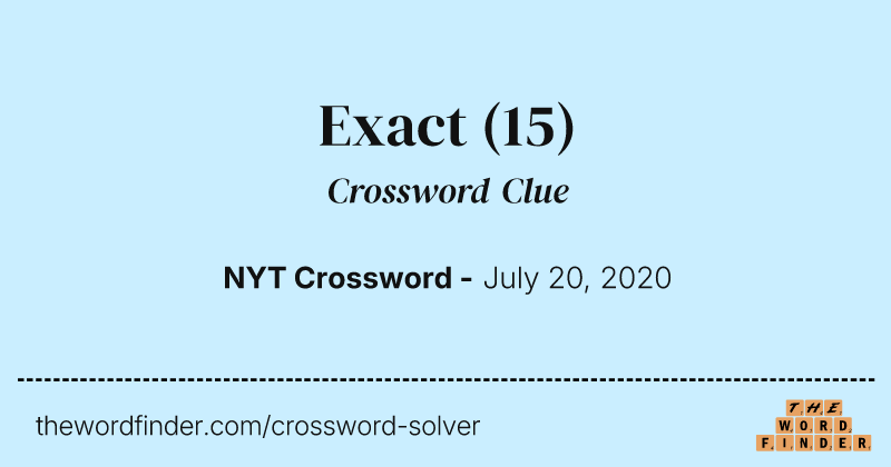 Exact crossword clue image