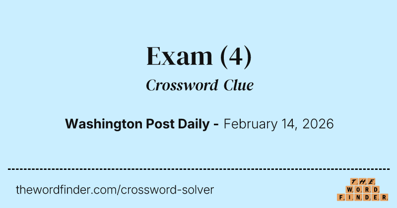 Exam crossword clue image