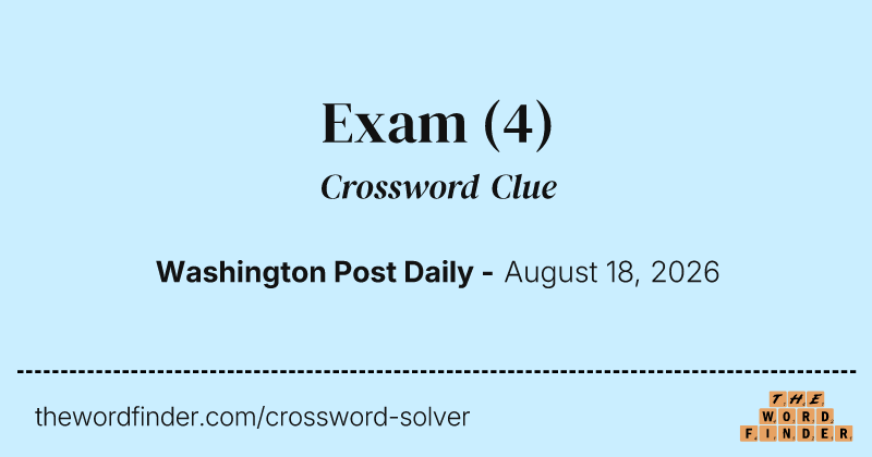 Exam crossword clue image