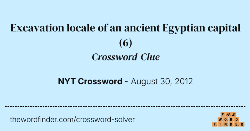 Excavation locale of an ancient Egyptian capital crossword clue image