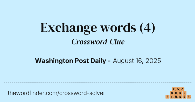 Exchange words crossword clue image