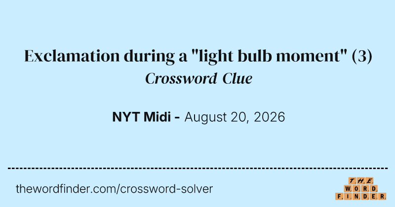 Exclamation during a "light bulb moment" crossword clue image