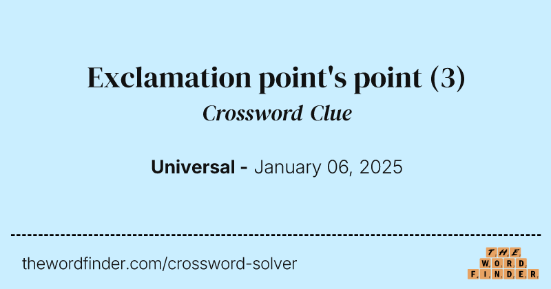 Exclamation point's point crossword clue image