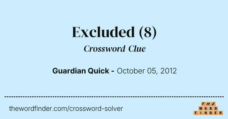 Excluded crossword clue image