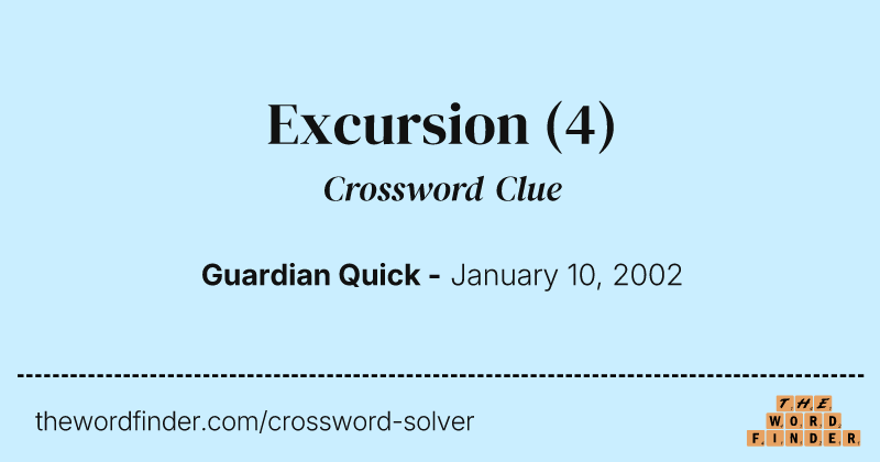 Excursion crossword clue image